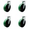 Service Caster 12'' Heavy Duty Green Poly on Cast Iron Caster Set with Swivel Locks , 4PK CRAN-SCC-KP92S1230-PUR-GB-BSL-4 - alternate 1